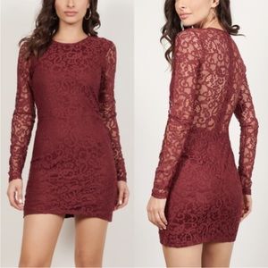 Tobi My Lace Or Yours Burgundy Dress